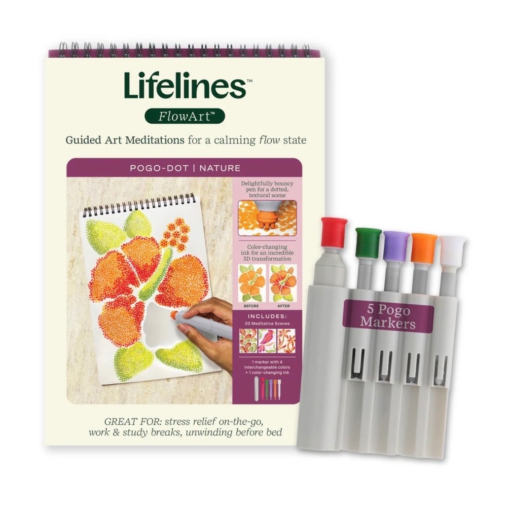 Lifelines FlowArt Pogo-Dot Nature Guided Art Meditations with‎ 5 Pogo Markers